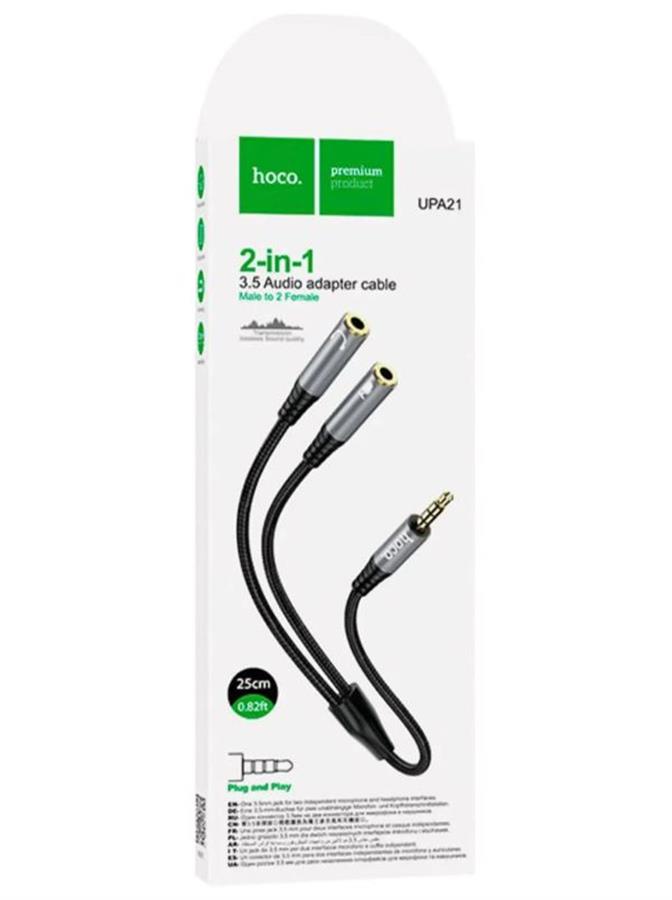 Adaptador Auxiliar 3.5 Macho a 2 Aux Hembra Upa21 Hoco